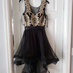 City Triangles Black and Gold Formal Kids Dress